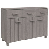 Sideboard "HAMAR" Light Grey 113x40x80 cm Solid Wood Pine