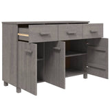Sideboard "HAMAR" Light Grey 113x40x80 cm Solid Wood Pine