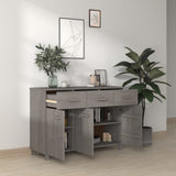Sideboard "HAMAR" Light Grey 113x40x80 cm Solid Wood Pine