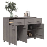 Sideboard "HAMAR" Light Grey 113x40x80 cm Solid Wood Pine
