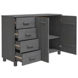 Sideboard "HAMAR" Dark Grey 113x40x80 cm Solid Wood Pine