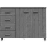 Sideboard "HAMAR" Dark Grey 113x40x80 cm Solid Wood Pine