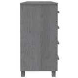 Sideboard "HAMAR" Dark Grey 113x40x80 cm Solid Wood Pine