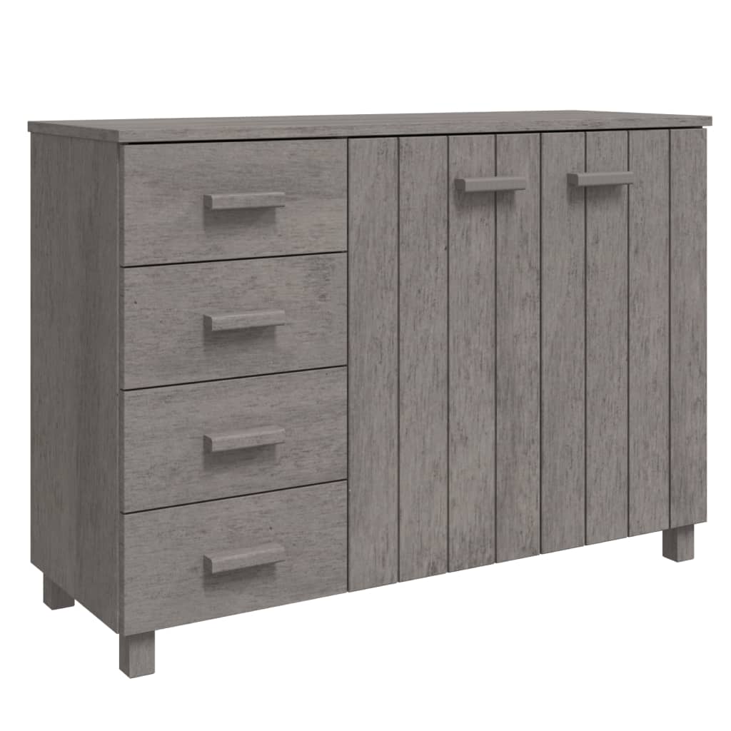 Sideboard "HAMAR" Light Grey 113x40x80 cm Solid Wood Pine
