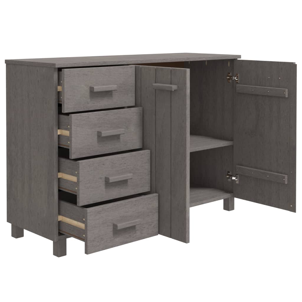Sideboard "HAMAR" Light Grey 113x40x80 cm Solid Wood Pine
