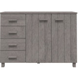 Sideboard "HAMAR" Light Grey 113x40x80 cm Solid Wood Pine