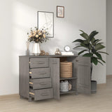 Sideboard "HAMAR" Light Grey 113x40x80 cm Solid Wood Pine