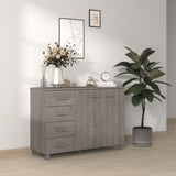 Sideboard "HAMAR" Light Grey 113x40x80 cm Solid Wood Pine