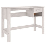 Desk "HAMAR" White 110x40x75 cm Solid Wood Pine
