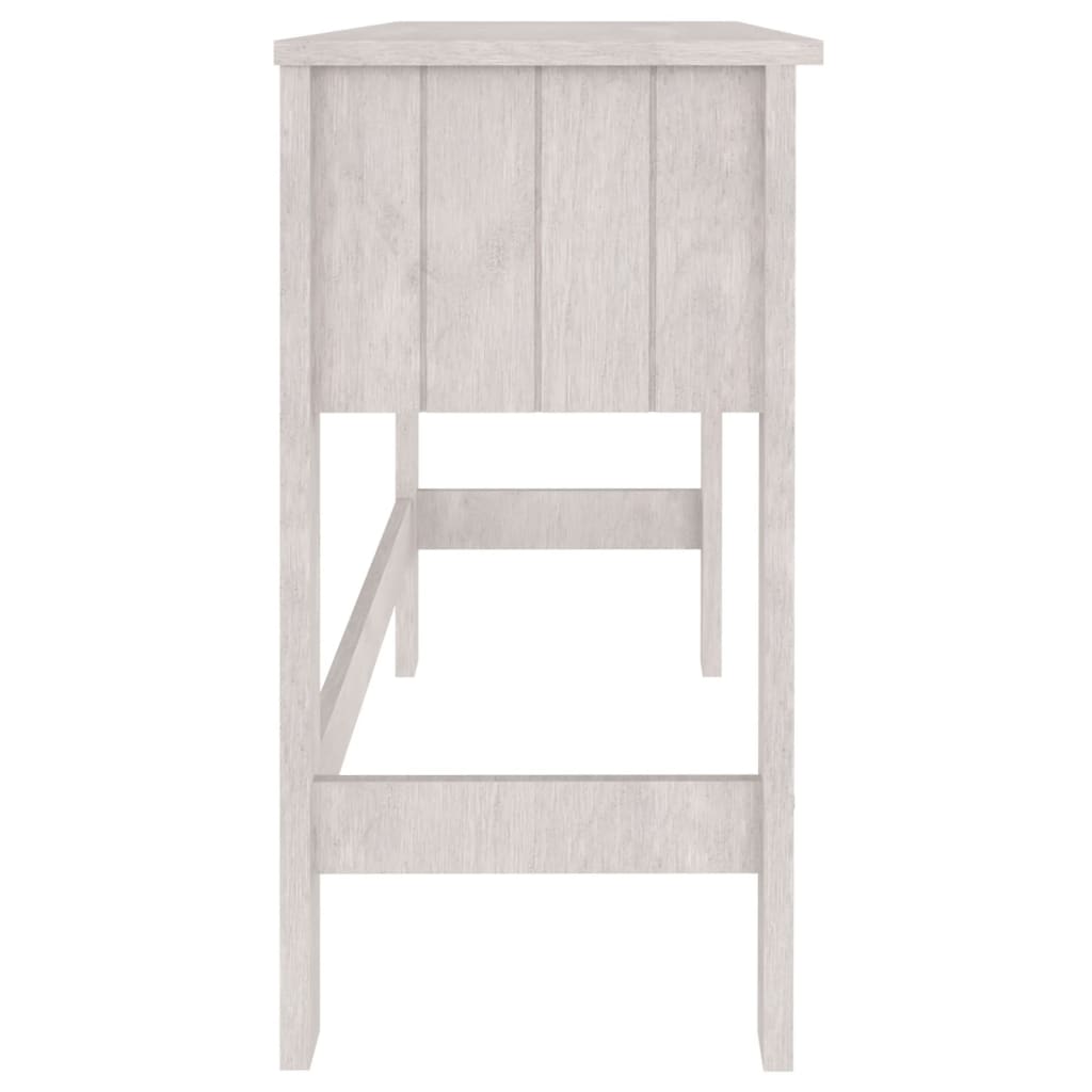 Desk "HAMAR" White 110x40x75 cm Solid Wood Pine