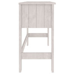 Desk "HAMAR" White 110x40x75 cm Solid Wood Pine