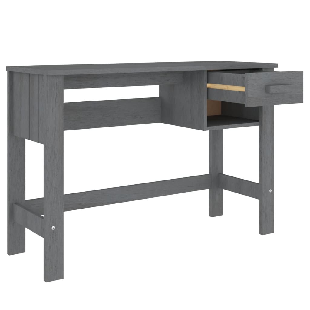 Desk "HAMAR" Dark Grey 110x40x75 cm Solid Wood Pine