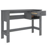 Desk "HAMAR" Dark Grey 110x40x75 cm Solid Wood Pine