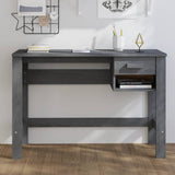 Desk "HAMAR" Dark Grey 110x40x75 cm Solid Wood Pine