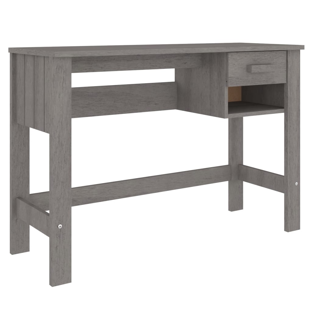 Desk "HAMAR" Light Grey 110x40x75 cm Solid Wood Pine