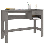 Desk "HAMAR" Light Grey 110x40x75 cm Solid Wood Pine