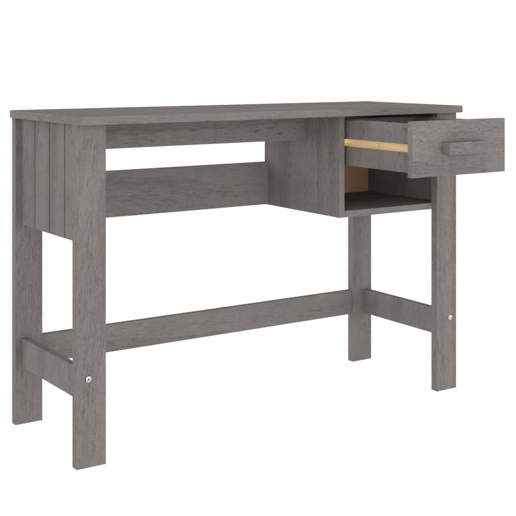 Desk "HAMAR" Light Grey 110x40x75 cm Solid Wood Pine