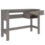 Desk "HAMAR" Light Grey 110x40x75 cm Solid Wood Pine