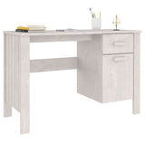 Desk "HAMAR" White 113x50x75 cm Solid Wood Pine