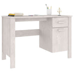 Desk "HAMAR" White 113x50x75 cm Solid Wood Pine