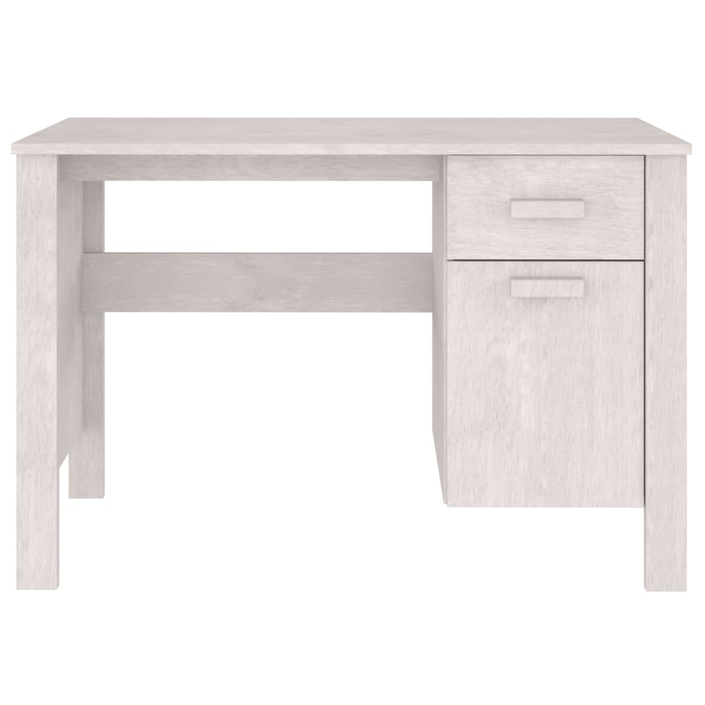 Desk "HAMAR" White 113x50x75 cm Solid Wood Pine
