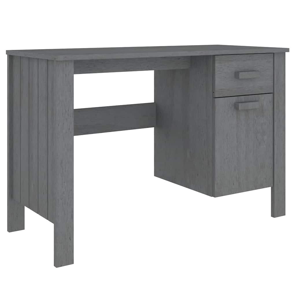 Desk "HAMAR" Dark Grey 113x50x75 cm Solid Wood Pine