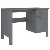 Desk "HAMAR" Dark Grey 113x50x75 cm Solid Wood Pine