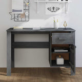 Desk "HAMAR" Dark Grey 113x50x75 cm Solid Wood Pine