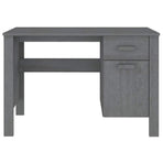 Desk "HAMAR" Dark Grey 113x50x75 cm Solid Wood Pine