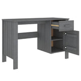 Desk "HAMAR" Dark Grey 113x50x75 cm Solid Wood Pine