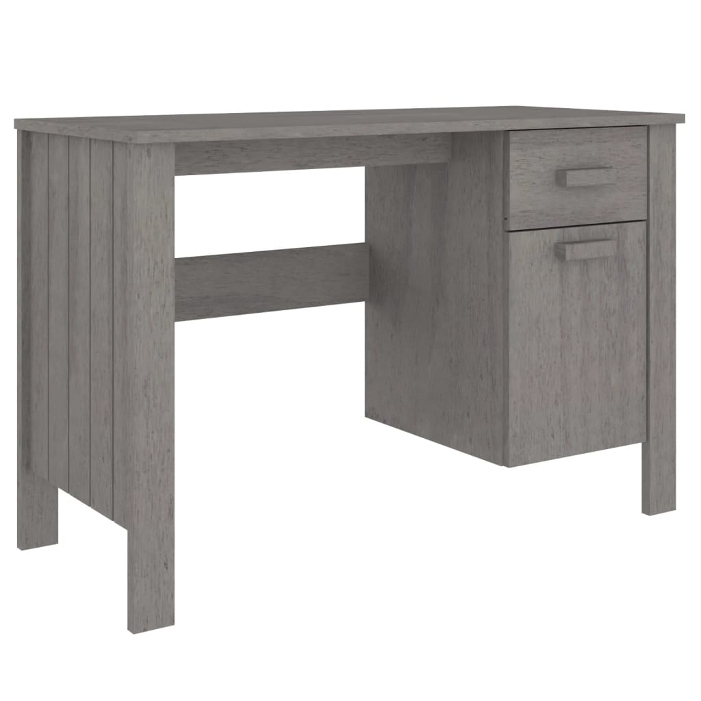 Desk "HAMAR" Light Grey 113x50x75 cm Solid Wood Pine