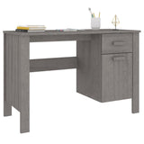 Desk "HAMAR" Light Grey 113x50x75 cm Solid Wood Pine