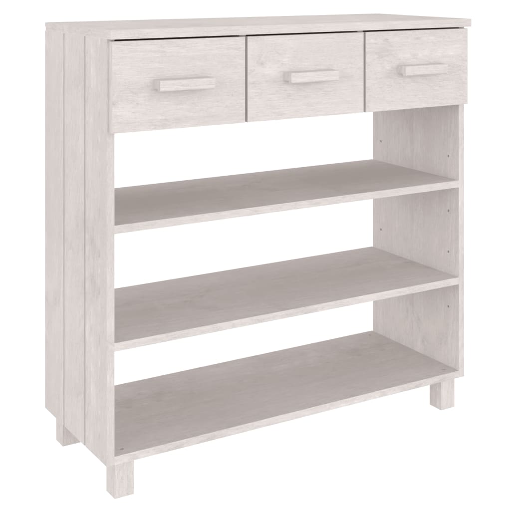 Console Table "HAMAR" White 90x35x90 cm Solid Wood Pine