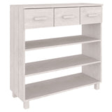 Console Table "HAMAR" White 90x35x90 cm Solid Wood Pine