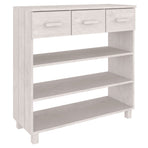 Console Table "HAMAR" White 90x35x90 cm Solid Wood Pine