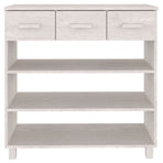 Console Table "HAMAR" White 90x35x90 cm Solid Wood Pine