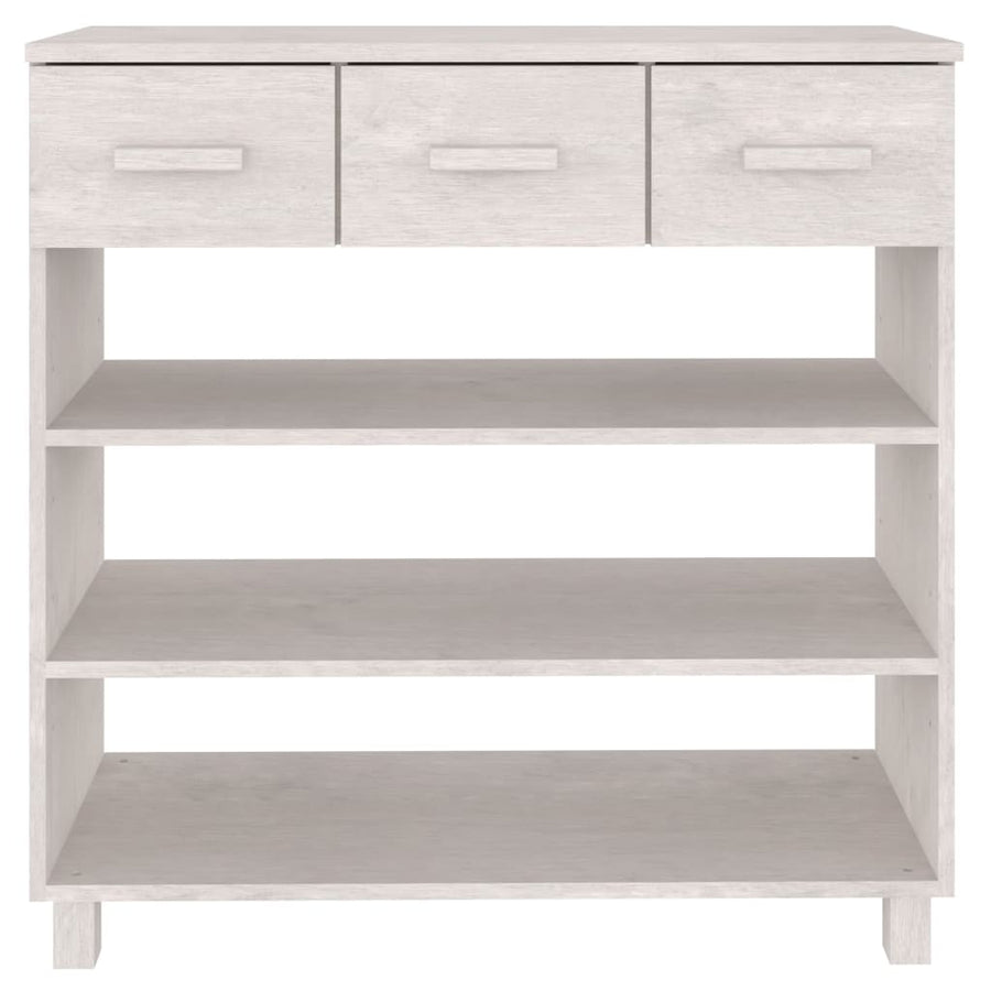 Console Table "HAMAR" White 90x35x90 cm Solid Wood Pine