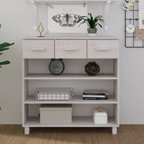 Console Table "HAMAR" White 90x35x90 cm Solid Wood Pine