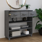 Console Table "HAMAR" Dark Grey 90x35x90 cm Solid Wood Pine