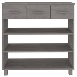 Console Table "HAMAR" Light Grey 90x35x90 cm Solid Wood Pine
