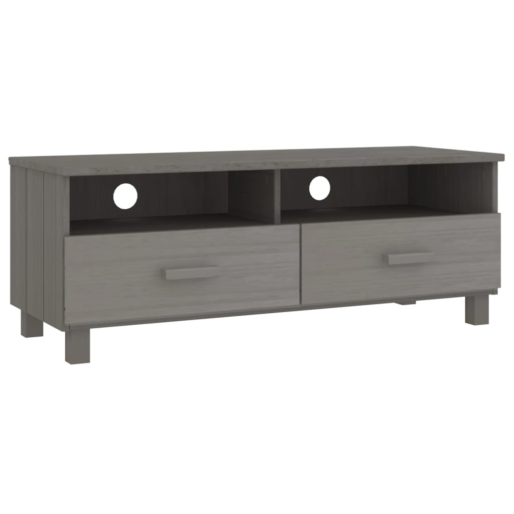 TV Cabinet "HAMAR" Light Grey 106x40x40 cm Solid Wood Pine