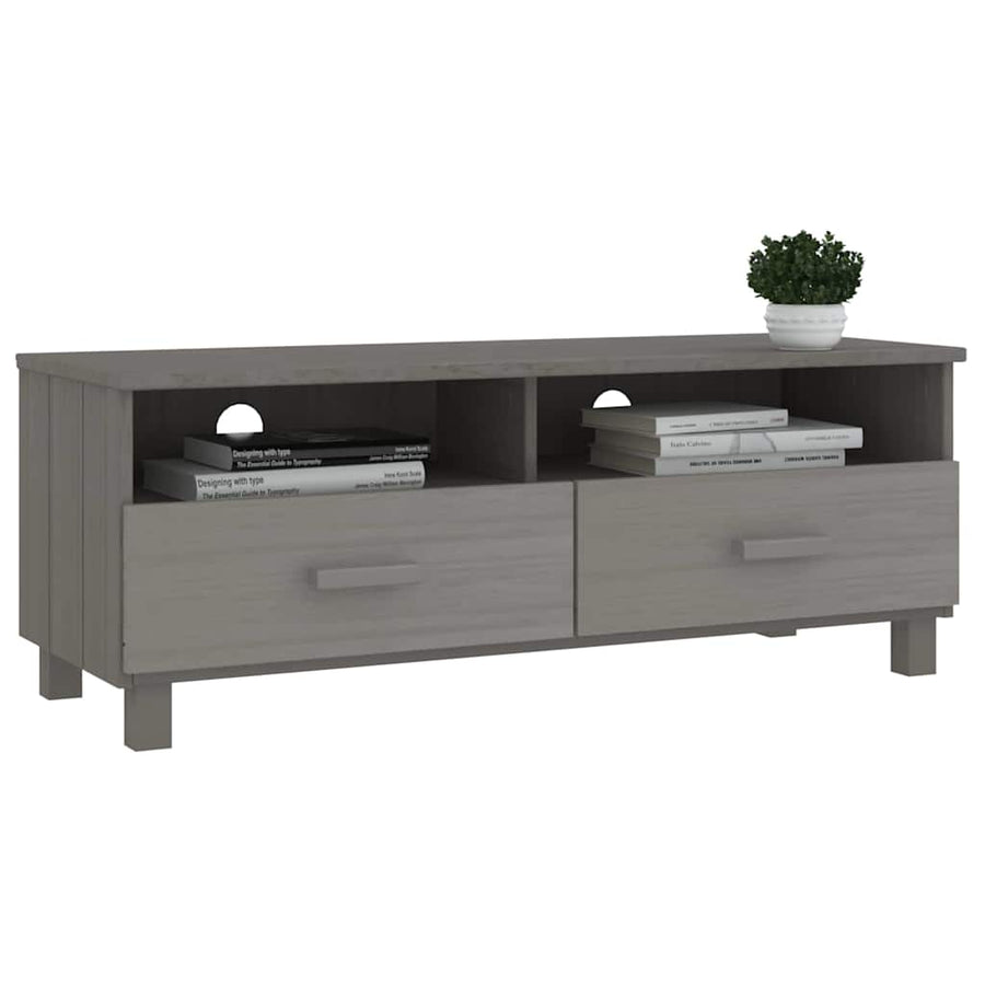 TV Cabinet "HAMAR" Light Grey 106x40x40 cm Solid Wood Pine