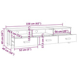 TV Cabinet "HAMAR" Honey Brown 158x40x40 cm Solid Wood Pine