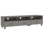 TV Cabinet "HAMAR" Light Grey 158x40x40 cm Solid Wood Pine