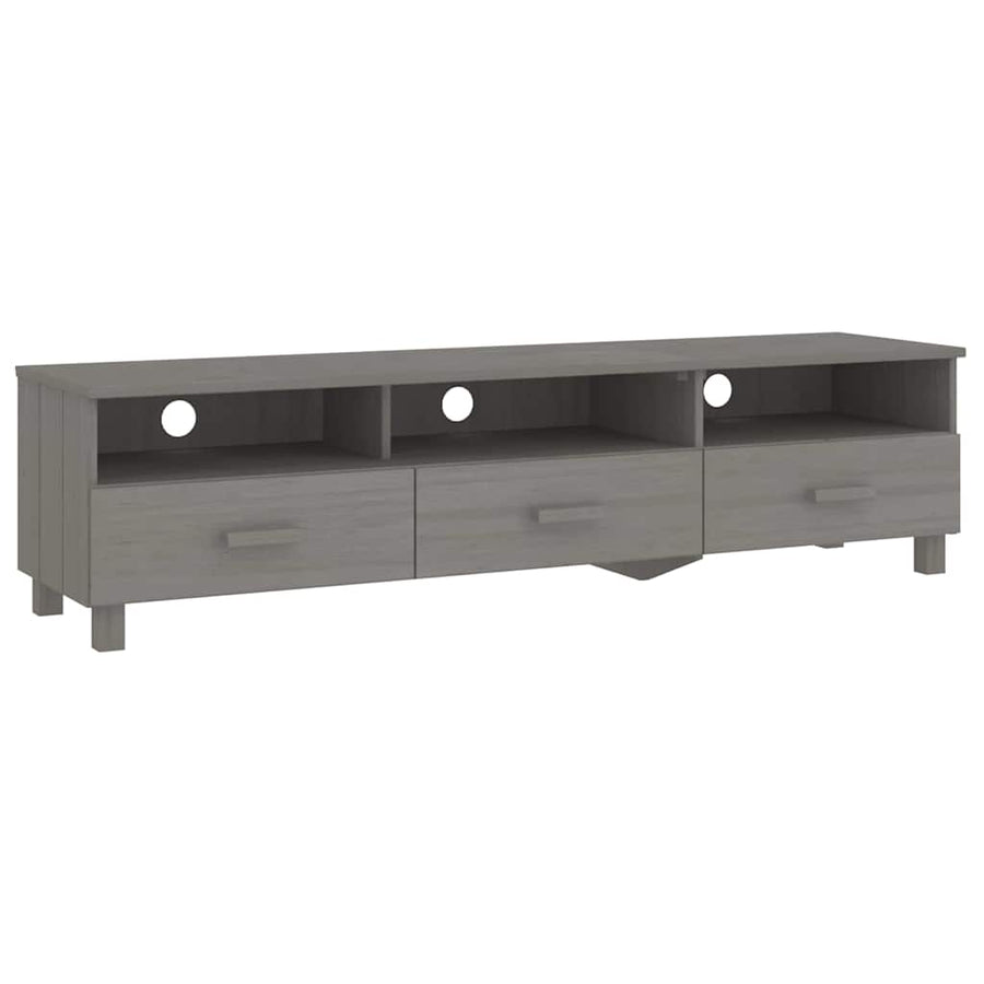 TV Cabinet "HAMAR" Light Grey 158x40x40 cm Solid Wood Pine