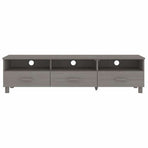 TV Cabinet "HAMAR" Light Grey 158x40x40 cm Solid Wood Pine