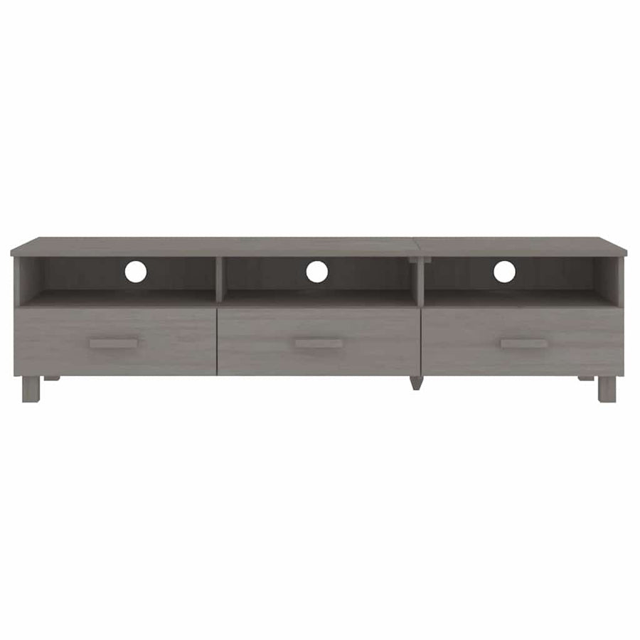 TV Cabinet "HAMAR" Light Grey 158x40x40 cm Solid Wood Pine