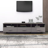 TV Cabinet "HAMAR" Light Grey 158x40x40 cm Solid Wood Pine
