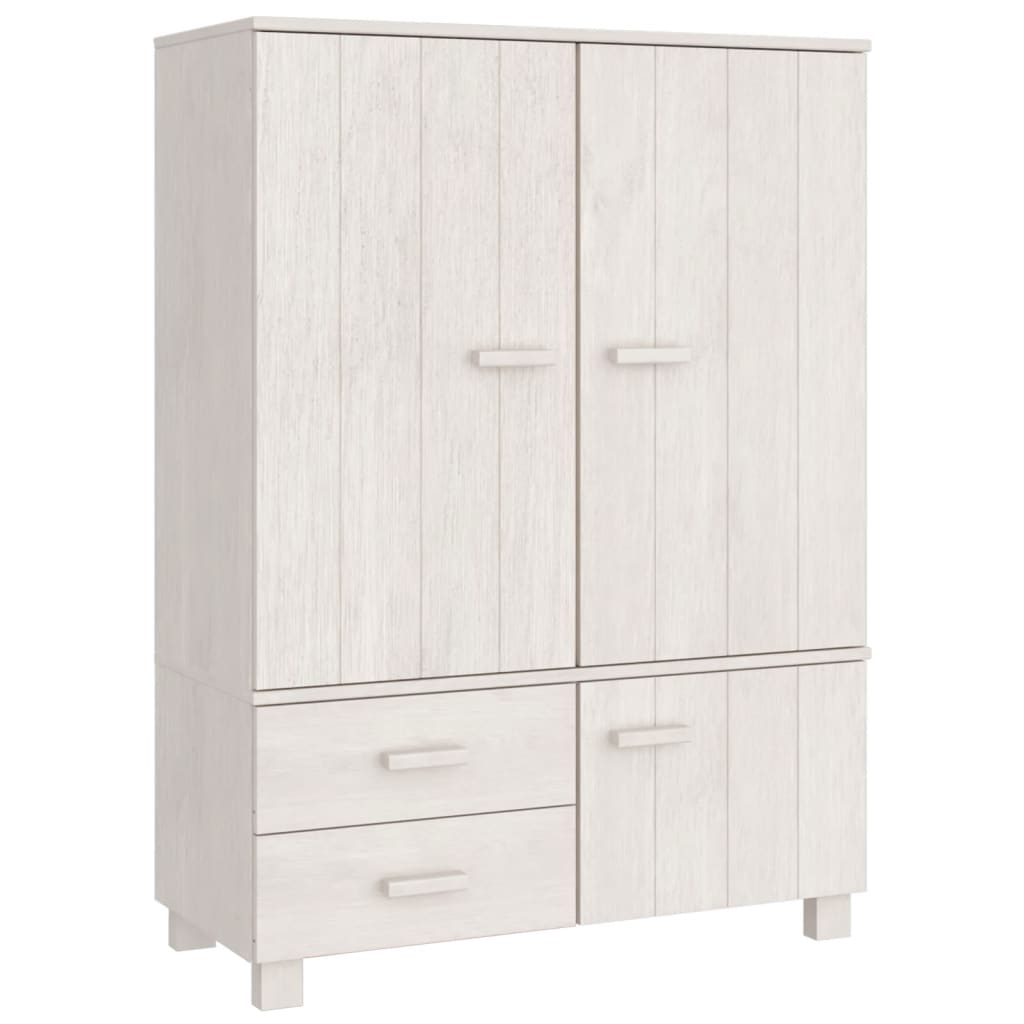 Wardrobe "HAMAR" White 99x45x137 cm Solid Wood Pine