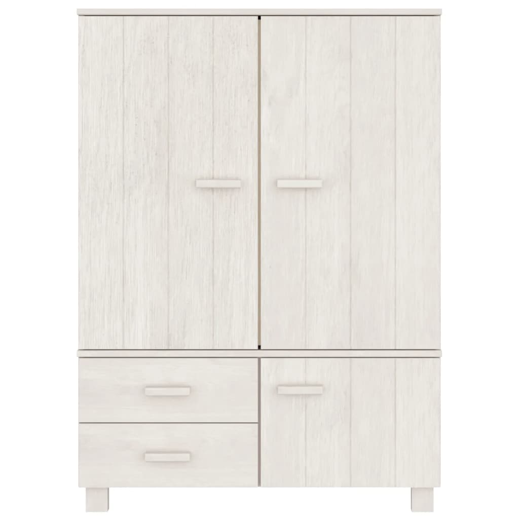 Wardrobe "HAMAR" White 99x45x137 cm Solid Wood Pine